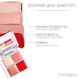 Son môi kiêm má hồng cao cấp Lip2Cheek Glow Quad Mini RMS Beauty