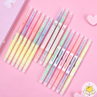 Set 3/6 bút highlight 2 đầu đánh dấu màu Pastel, bút nhớ nhiều màu HI02 Tuệ Minh