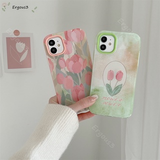 Ốp Điện Thoại Hình Hoa Tulip Hồng Cho iPhone 13 12 11 Pro Max 8 7 Plus X XS Xr XS Max SE2020