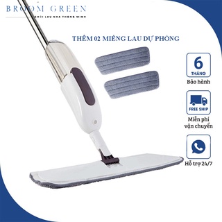 Cây lau nhà thông minh 360 độ xịt nước phun sương, chổi lau nhà thông minh tặng kèm 02 bông lau dự phòng