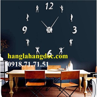 Đồng hồ dán tường DIY trang trí độc đáo &amp; cá tính mô hình người tập gym, Version 15