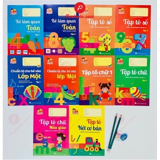 Bộ 10 vở tập tô tập viết chữ số cho bé từ 4-6 tuổi vào lớp 1- TẶNG 2 bút chì+gọt chì+tẩy TN211021