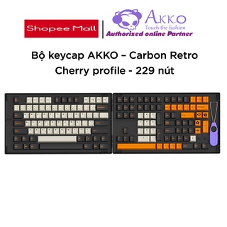 Bộ Keycap AKKO – Carbon Retro (PBT Double-Shot/Cherry profile/229 nút)