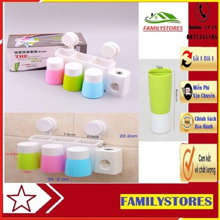 Máy nhả kem đánh răng tự động giá rẻ-3 cốc-dán tường