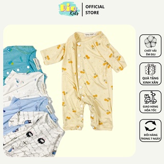 Body áo tay lửng liền thân dài Minky Mom cho bé trai bé gái sơ sinh từ 5 đến 13kg - Riokids DT4