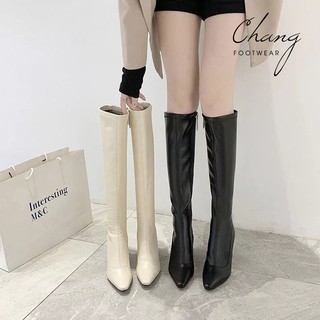 Boot đùi mũi nhọn Hàn Quốc, Boot da PU siêu mềm kiểu dáng sang chảnh (mã 8389) Hàng có sẵn
