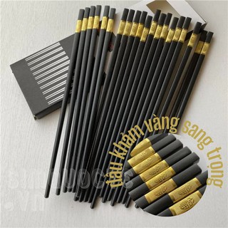 10 đôi đũa khảm hoạ tiết vàng không ẩm mốc không trơn trượt