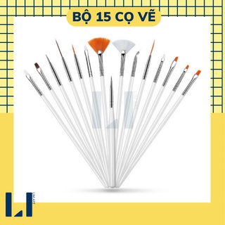 [15 cọ vẽ] Bộ cọ vẽ tranh, vẽ móng, tô tranh số hóa.nhiều kích thước