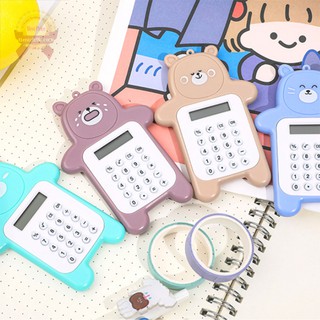 Máy tính hình gấu kế toán 8 số cầm tay mini bỏ túi dành cho học sinh cấp 1 2 giá rẻ