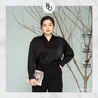 Sơ mi lụa basic BIGSIZE 55kg đến 95kg - 21SSM21 - [BUstu Bigsize]