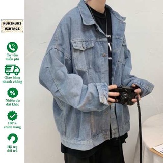 Áo Khoác Jean form rộng nam nữ - Phong Cách Hàn Quốc- Cam Kết Hàng Y hình-KJ1