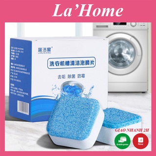 Hộp 12 viên tẩy vệ sinh lồng máy giặt La'Home, sủi sạch vi khuẩn, tẩy sạch cặn bẩn lồng giặt