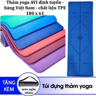 [KÈM TÚI THẢM DÀY ĐẸP ] Thảm tập yoga Avi định tuyến chống trơn trượt 2 mặt dày 6mm- chất liệu TPE an toàn