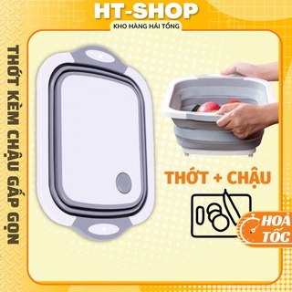 Chậu Nhựa Đa Năng - Bộ Thớt Kèm Chậu Gấp Gọn • HT SHOP