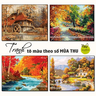 Tranh sơn dầu số hóa tự tô MÙA THU - CÓ KHUNG