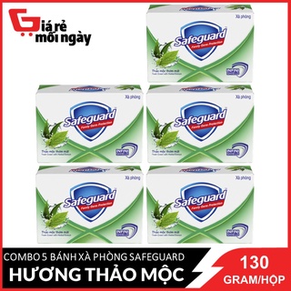 COMBO 5 bánh Safeguard Thảo mộc (Xanh) 130gX5