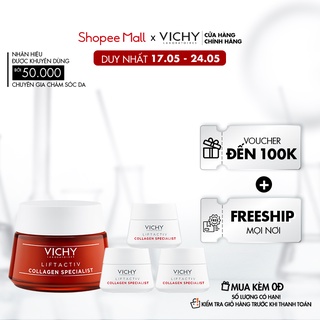 Bộ sản phẩm kem dưỡng giúp săn chắc,ngăn ngừa lão hóa Vichy LiftactivCollagenSpecialist