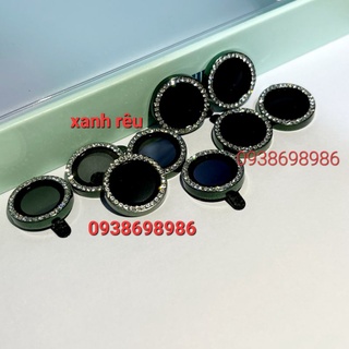 Bộ 3 mắt dán bảo vệ camera xanh rêu đính đá chon iphone 12 pro max , 13 , 13 mini , 13 pro max