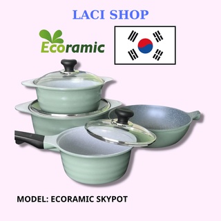 Bộ nồi đá Ecoramic Sky Pot gồm 4 nồi và chảo chống dính