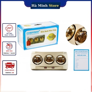 Đèn sưởi nhà tắm Chefman 2 3 bóng sưởi ấm nhanh chống ẩm chống lóa mắt - đèn sưởi hồng ngoại Hà Minh Store