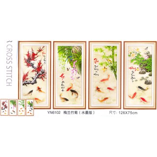 Tranh Thêu Chữ Thập Xuân Hạ Thu Đông YN6102 (KHÁCH TỰ THÊU) KT:126X75CM