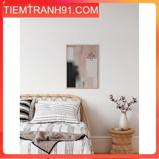 Tranh Canvas Cao Cấp | Tranh màu nước - Abstract Watercolor Print Art, Pink And Black Wall art, Scandinavian Décor
