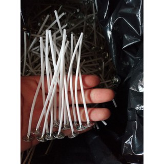 10 cái Bấc nến [tim nến] cotton chuốt sáp không chì kẹp sẵn