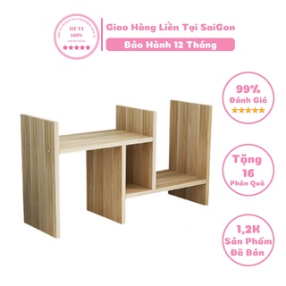 Kệ sách để bàn gỗ giá văn phòng mini decor lắp ráp đa năng hàng chính hãng