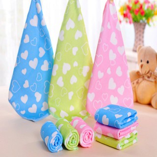 Khăn Tắm Vuông Cotton Mềm Cho Bé In Hình Trái Tim
