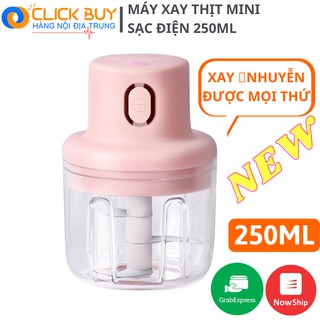 Máy Xay Mini Sạc Điện Có Cổng Sạc Usb, Nhỏ Gọn Tiện Ích Dễ Sử Dụng Xay Hành Tỏi Rau Củ Quả Thể Tích 250ML