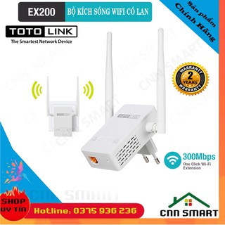 Bộ Kích Sóng Wifi Kèm Repeater Chuẩn N 300M TOTOLINK EX200 Có LAN- Bộ Thu Phát Sóng Chuẩn TENDA A9 Không LAN- CHÍNH HÃNG