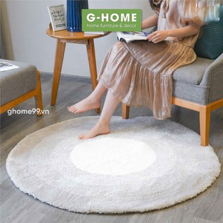 Thảm trải sàn phòng khách Ghome lông cừu cao cấp siêu mềm mịn hình tròn sang trọng TSL02