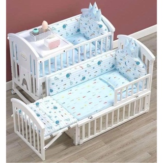 Nôi cũi gỗ đa năng cho bé 6in1 MonMon | Tặng quà phụ kiện kèm theo