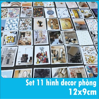 Set thiệp POSTCARD style Minimalism trang trí, decor phòng ngủ họa tiết sáng tạo kèm sticker dán xinh xắn(1 set 11 tấm)