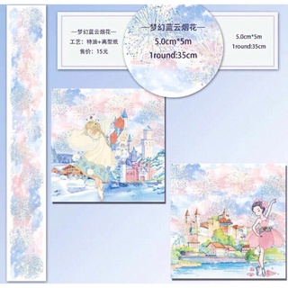 (Chiết theo chu kỳ) Băng dính washi tape p háo hoa rực rỡ #8