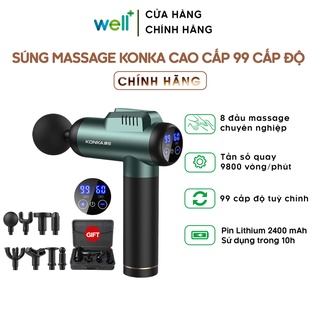 Súng Massage KonKa Cao Cấp Gồm 8 Đầu Mát Xa Trị Liệu Giảm Đau Cơ Hiệu Quả