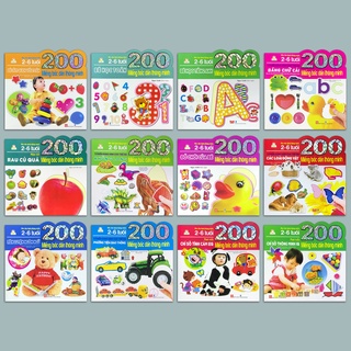 Sách - 200 Miếng bóc dán thông minh 2-6 tuổi (Bộ 12 quyển, lẻ tùy chọn)