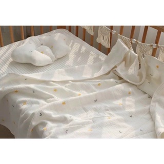 Chăn xô 6 lớp 100x100cm mềm mịn thêu họa tiết rất xinh