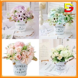 Hoa Giả, Giỏ Hoa Cẩm Tú Cầu Cao Cấp Cao 20cm Trang Trí Bàn Trà, Kệ Tủ Phong Cách Vintage DG-13