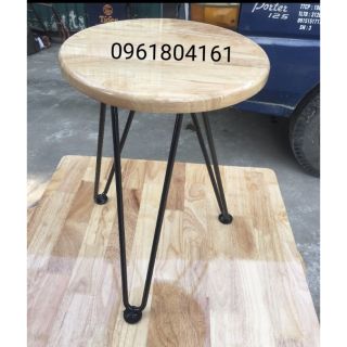 Ghế đôn 3 chân gỗ cao su tự nhiên cao 45cm( hỏa tốc 1 giờ)