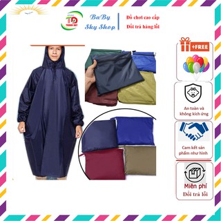 Áo Mưa Vải Dù Kín Người Siêu Bền - Dạng bit không xẻ tà,chống thấm nước hiệu quả.