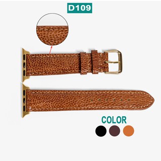 Dây apple watch da đà điểu-khâu tay thủ công D109- dây apple watch series 3 series 4 series 5-Bụi leather