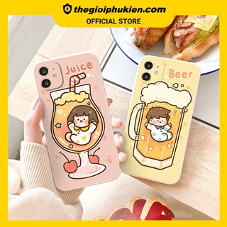 Ốp iphone - Ốp lưng iphone cạnh vuông Roro drinks dành cho ip 6 đến 14promax - ng082