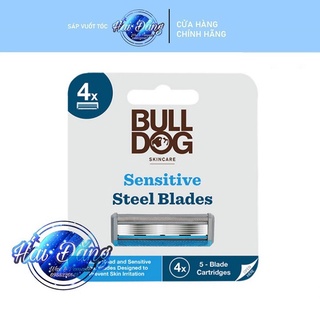 [ Chính hãng UK ] Bộ 4 lưỡi dao cạo cho da nhạy cảm Bulldog Sensitive Steel Blades