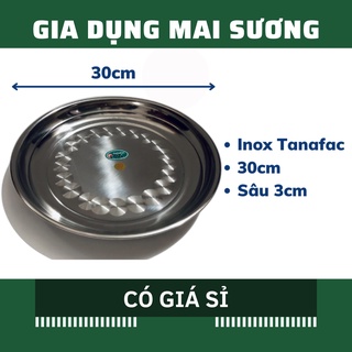 [Giá Sỉ] Khay Inox Tròn Sâu 3cm, Mâm Inox Tròn TANAFAC