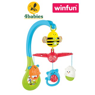 Đồ chơi treo nôi cũi đa năng 3 trong 1 Winfun 0856: phát nhạc, cầm tay tháo rời hình ong