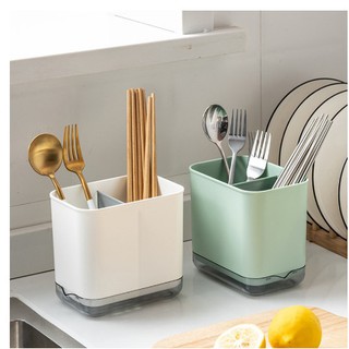 Ống Đựng Đũa 2 ngăn có khay hứng nước sang trọng