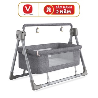 Nôi Đưa Điện Tự Động V-Baby F3S Mẫu Mới 2022 Tặng Túi Đựng