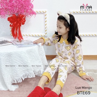 Bộ đồ ngủ cho bé tay dài cổ sen chất lụa mango in  hình  hổ vàng siêu cute