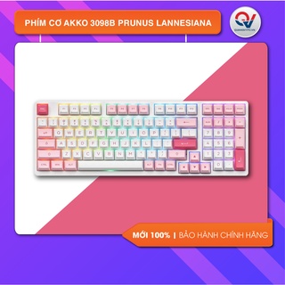 Bàn phím cơ Akko 3098B Prunus Lannesiana (Bluetooth| Wireless2.4G| Foam| Jelly Switch) CHÍNH HÃNG
